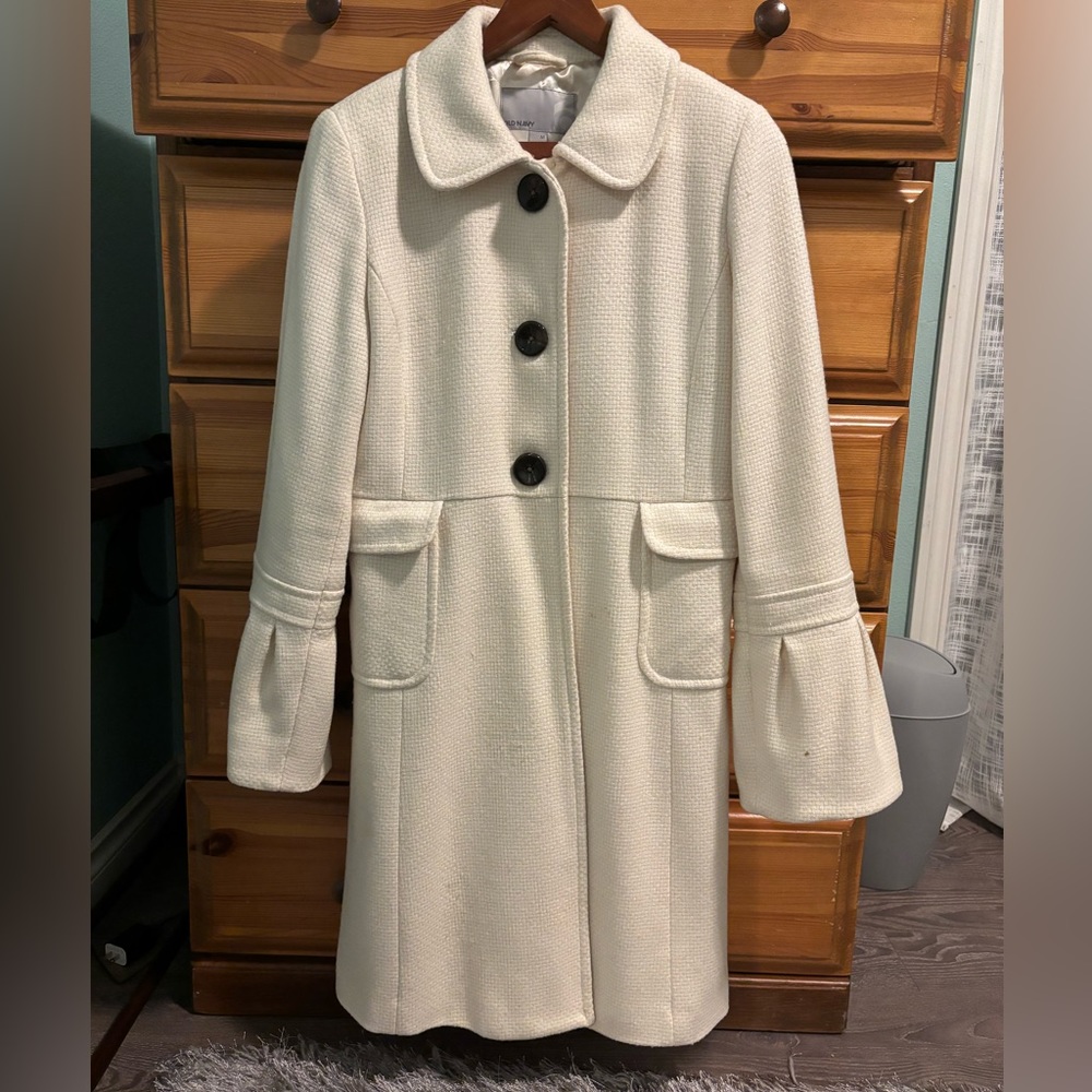 Old Navy cream colored wool coat